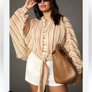 By Anthropologie Tie-Front Blouse Top
